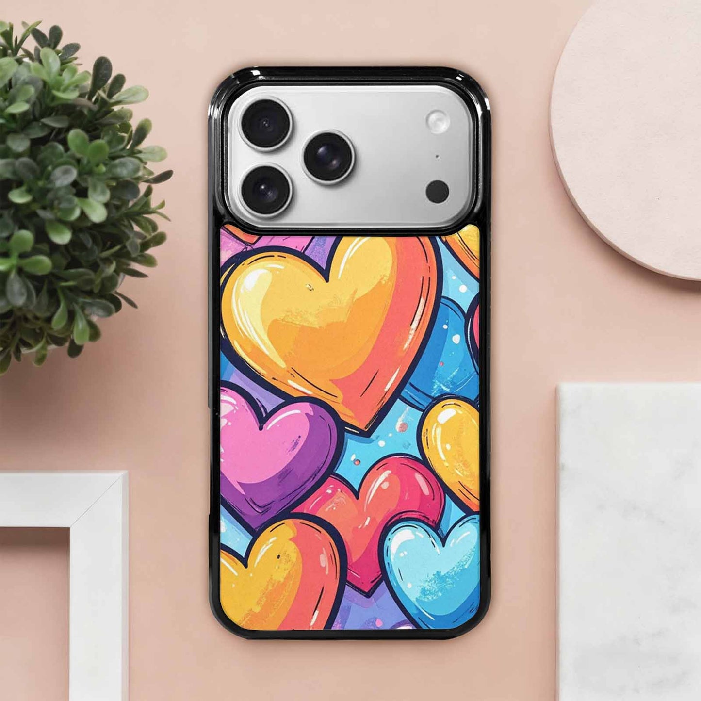 iPhone 17 Pro Max Case — Pastel Summer Heart Original Art, Custom Art Phone Cover