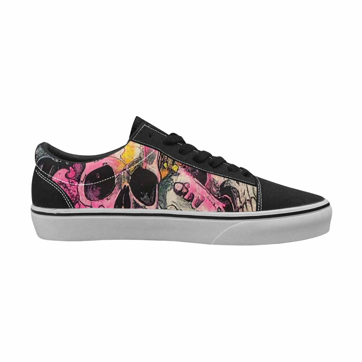WOMEN'S Rainbow From Skull S Lace-Up Canvas Grunge Shoes