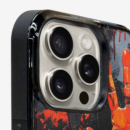 iPhone 15 Pro Max Case — Halloween Splatter Handprint, Custom Designed Case Cover
