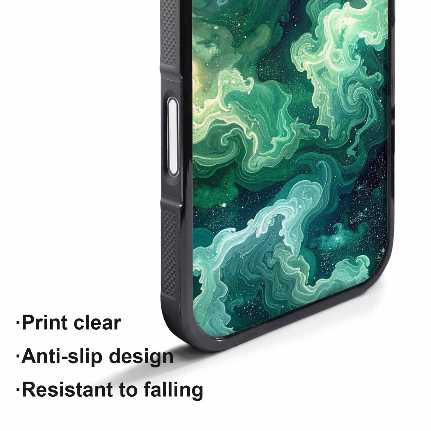 iPhone 17 Air Case — Galaxy Art Green Teal Nebula Galaxy, Custom Art Phone Cover