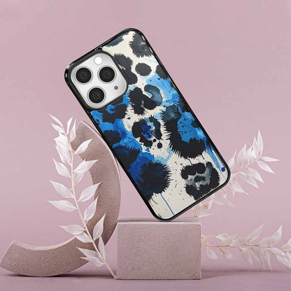 iPhone 15 Pro Max Case — Animal Print Black Blue Ink Animal, Custom Art Phone Cover