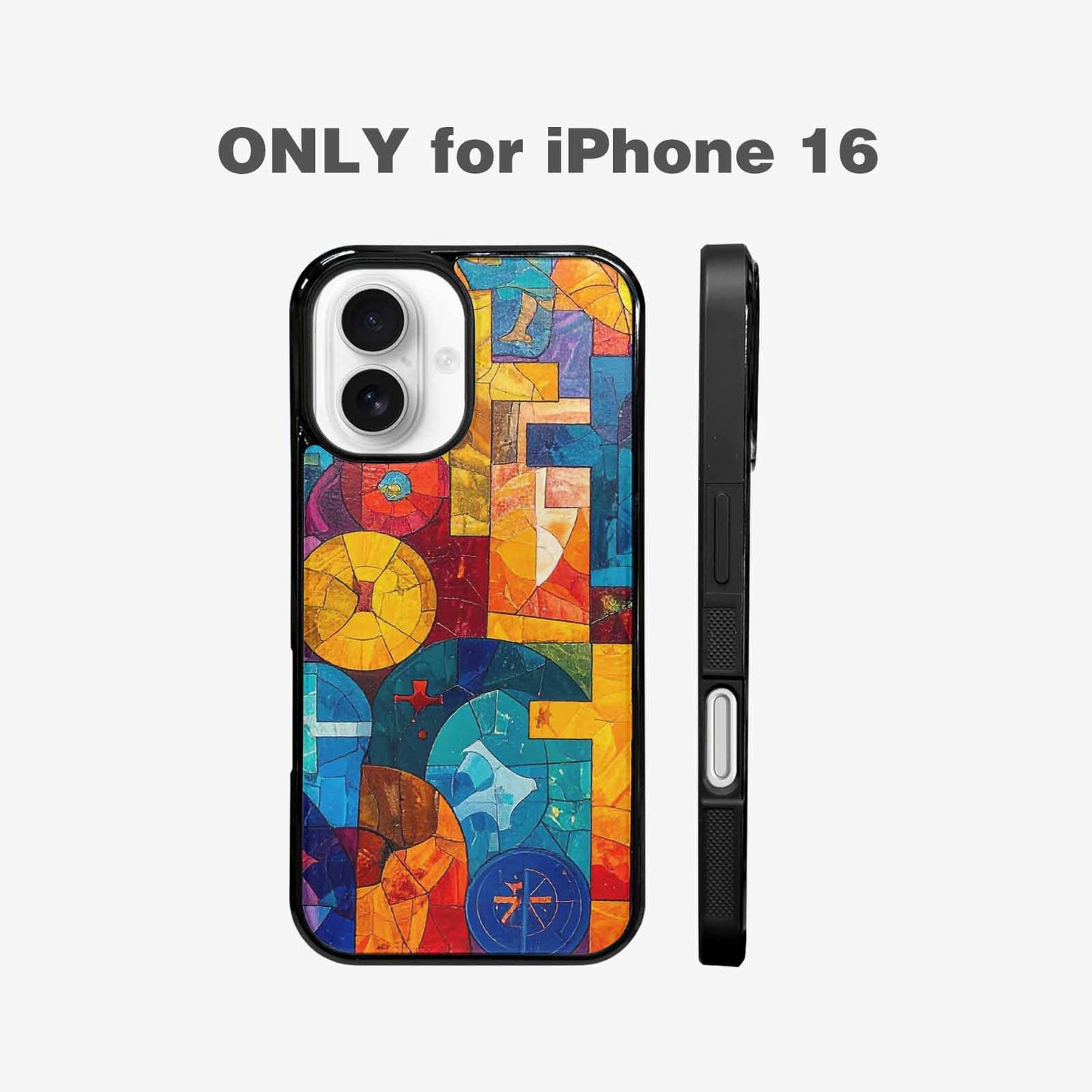 iPhone 16 Case — Faith Cross And Faith Icons Pattern, Custom Designed Case Cover