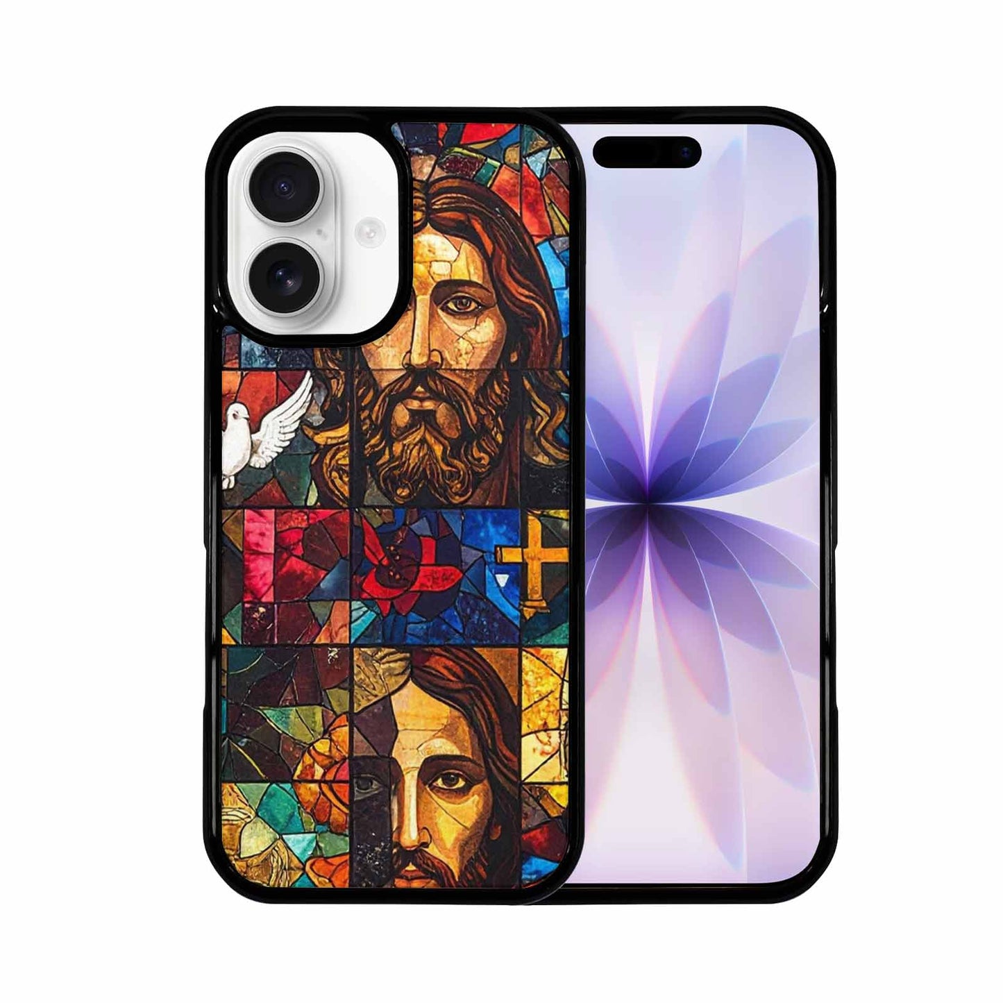 iPhone 17 Case — Jesus Face Small Cross Original Art, Custom Print Case Cover