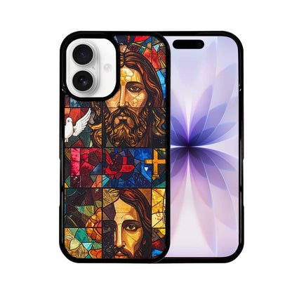 iPhone 17 Case — Jesus Face Small Cross Original Art, Custom Print Case Cover