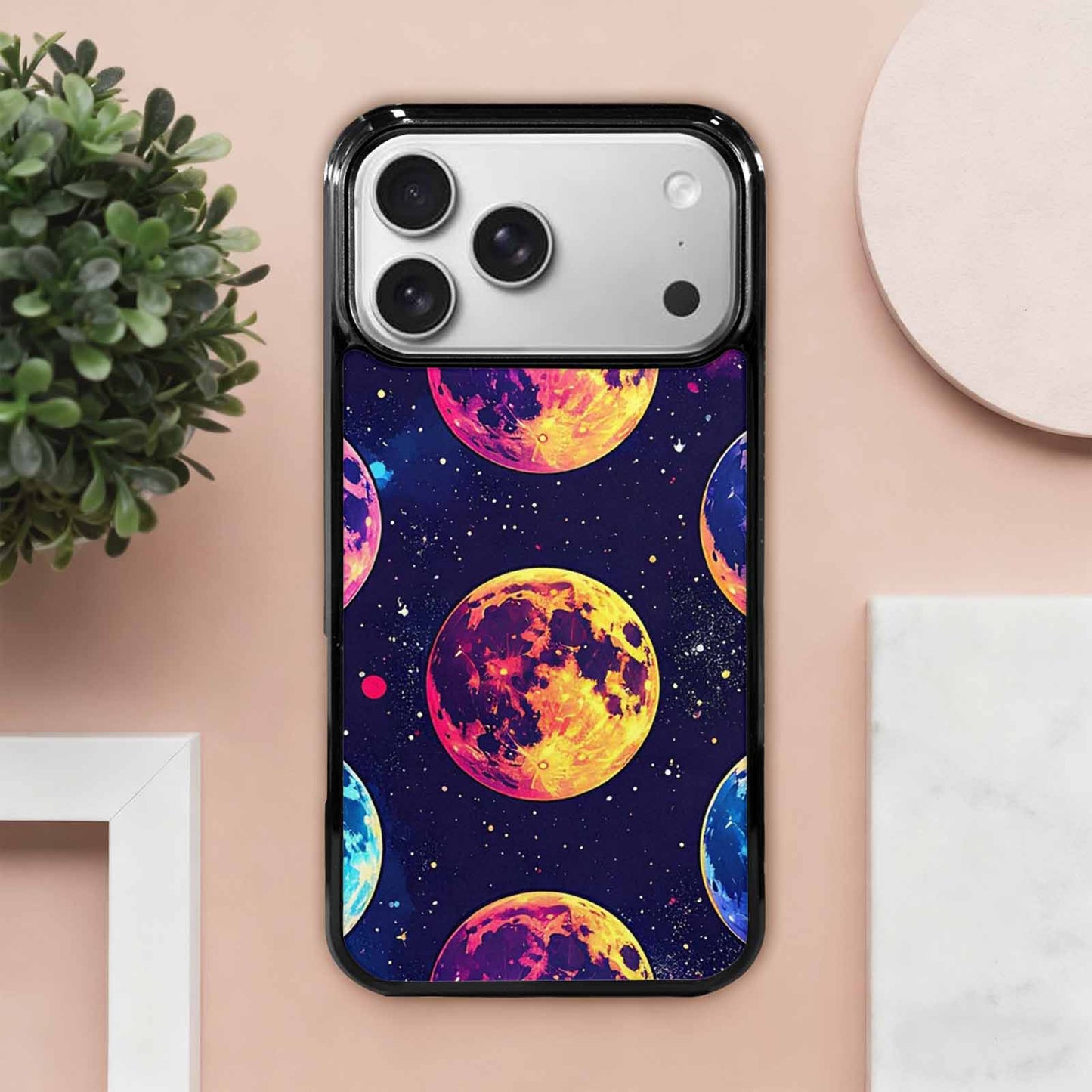 iPhone 17 Pro Max Case — Neon Winter Moon Cartoon Cute, Custom Designed Case Cover