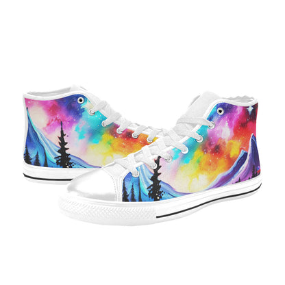 MEN'S Acrylic Colorful Galaxy Art High Top Canvas Dark Academia Custom Shoes