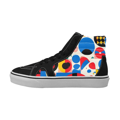 MEN'S 1960S Mod Cartoon Art High Top Skateboarding Neon Fantasy Shoes