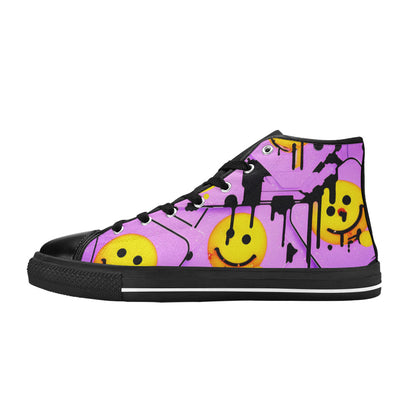 MEN'S Melting Faces Men’S High Top Canvas Surreal Shoes