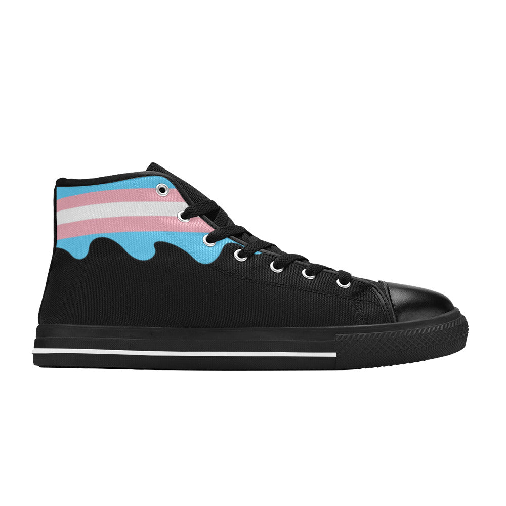 WOMEN'S Transgender Flag 4 Pride LGBT High Top Canvas Sneakers