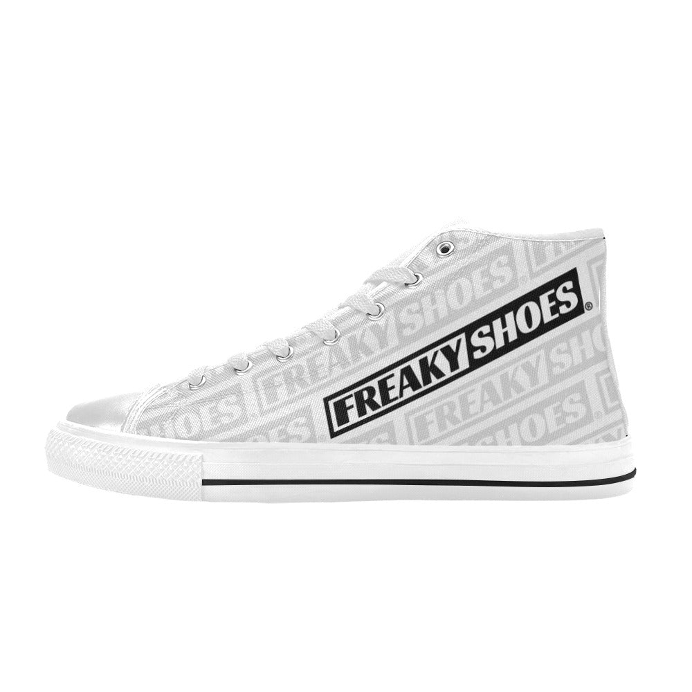 WOMEN'S Freaky Shoes Logo Print High Top Canvas Cottagecore Custom Sneakers