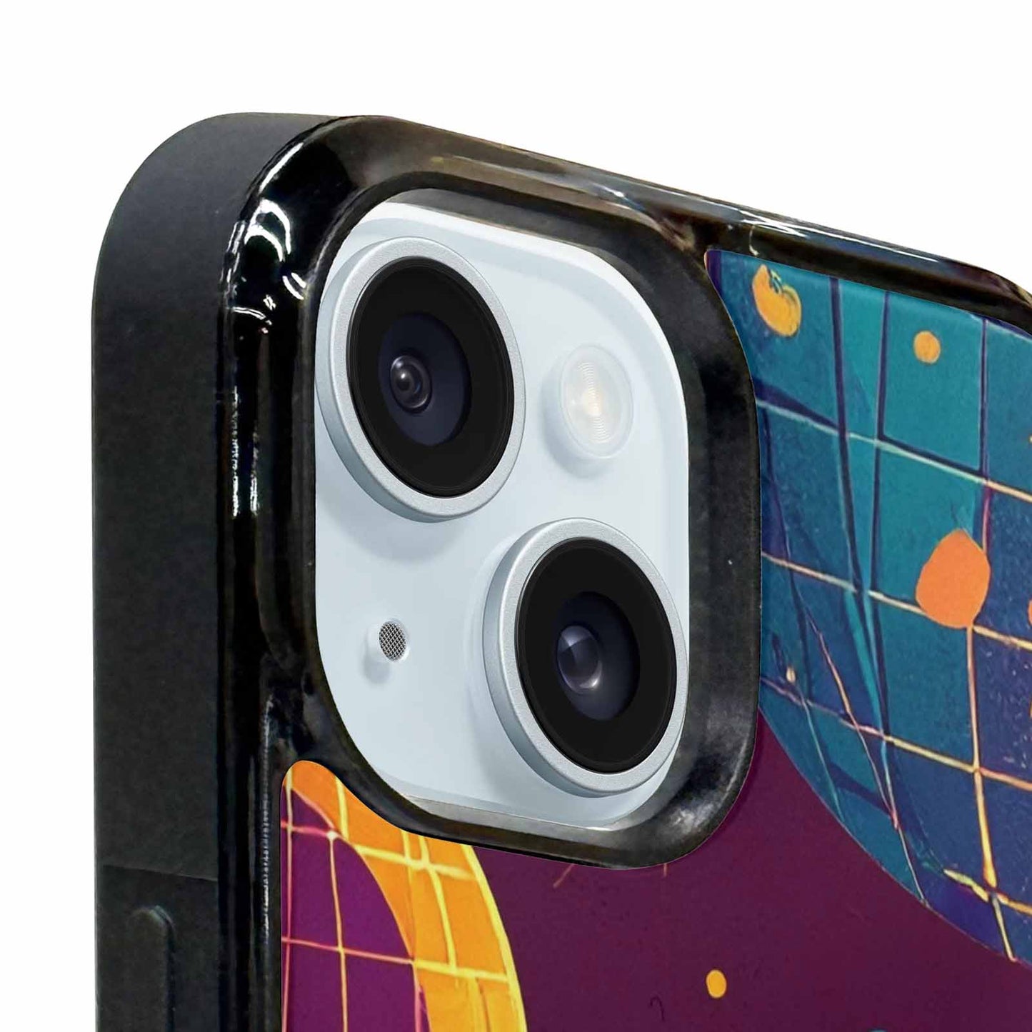 iPhone 15 Plus Case — 1970s Disco Art Pattern, Custom Art Phone Cover