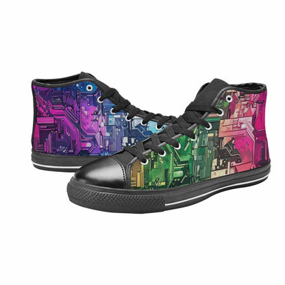 MEN'S Circuit Board Cyberpunk High Top Canvas Vivid Shoes