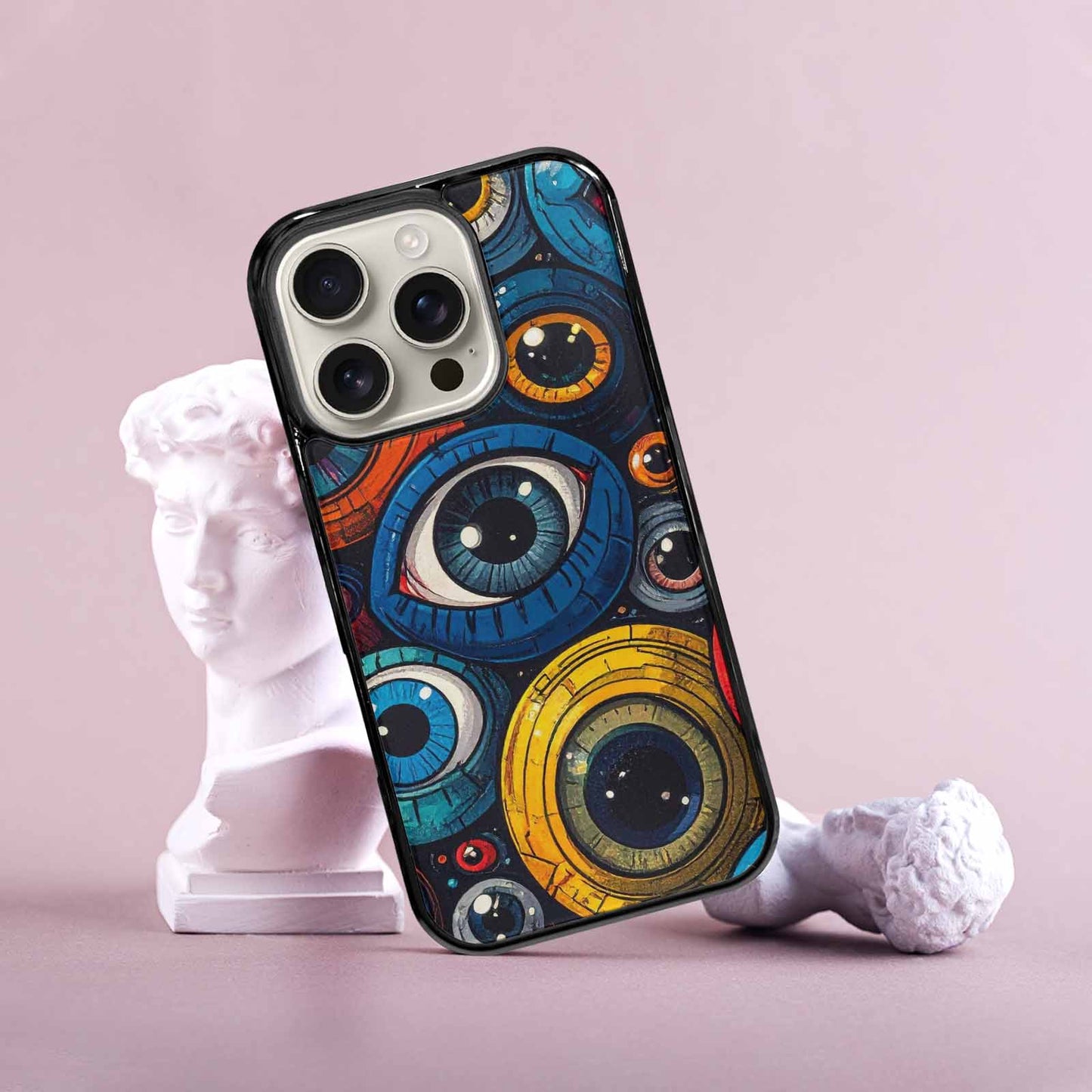 iPhone 16 Pro Case — Cartoon Eyeballs, Custom Print Case Cover