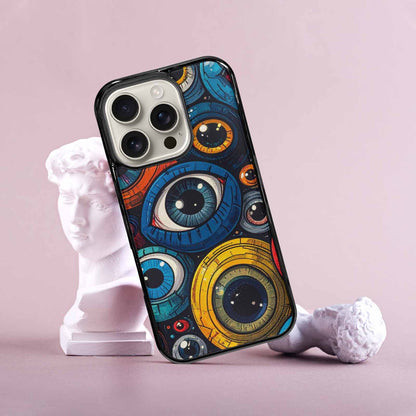 iPhone 16 Pro Case — Cartoon Eyeballs, Custom Print Case Cover