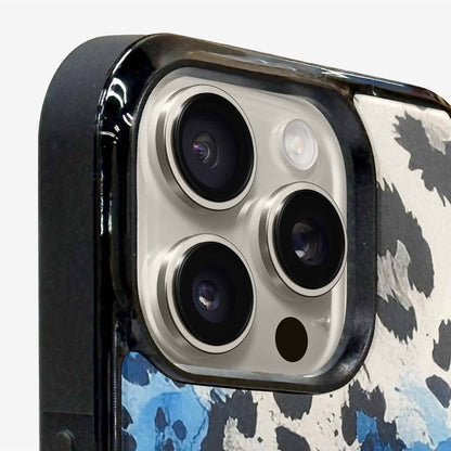 iPhone 16 Pro Max Case — Animal Print Black Blue Ink Animal, Personalized Phone Case