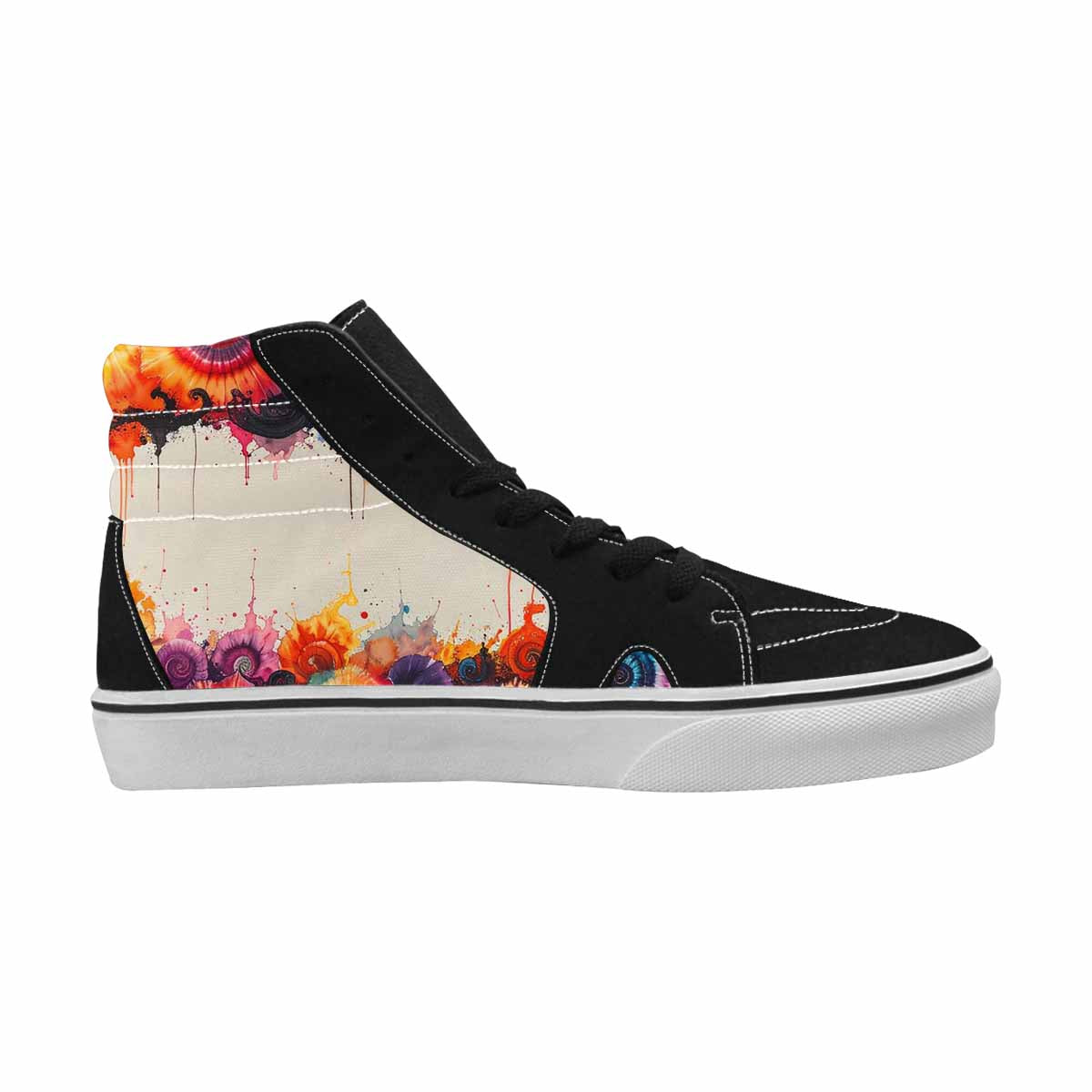 MEN'S Tie High Top Canvas Neon Fantasy Custom Shoes