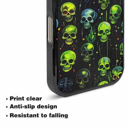 iPhone 16 Pro Case — Skeletons Neon Green Glowskele Egb, Custom Art Phone Cover