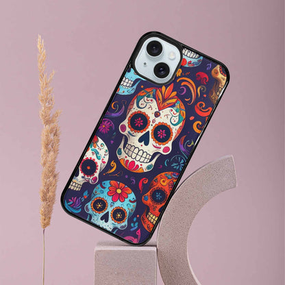 iPhone 15 Plus Case — Day Dead Sugar Skull Art 100s, Custom Print Case Cover