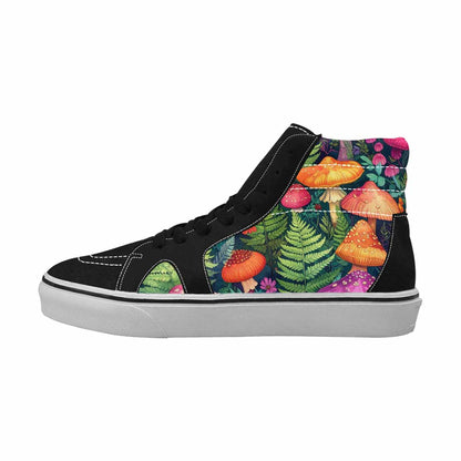 MEN'S Mushrooms  Botanical Mushrooms High Top Canvas Neon Fantasy Custom Shoes