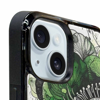 iPhone 15 Plus Case — Sea Creature Burst Black Green Ink, Original Design Phone Case