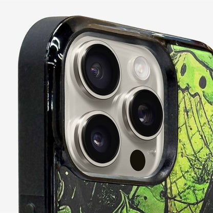 iPhone 16 Pro Max Case — Ice Cream Motif Black Green Ink, Custom Made Phone Cover