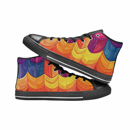 MEN'S Transgender Flag Color High Top Canvas Vivid Custom Sneakers
