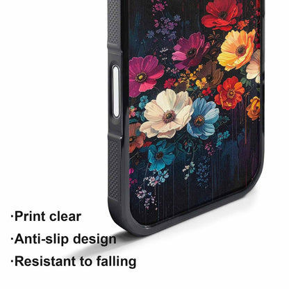 iPhone 17 Pro Max Case — Shadowy Glitch Floral Pattern Floral, Custom Printed Phone Case