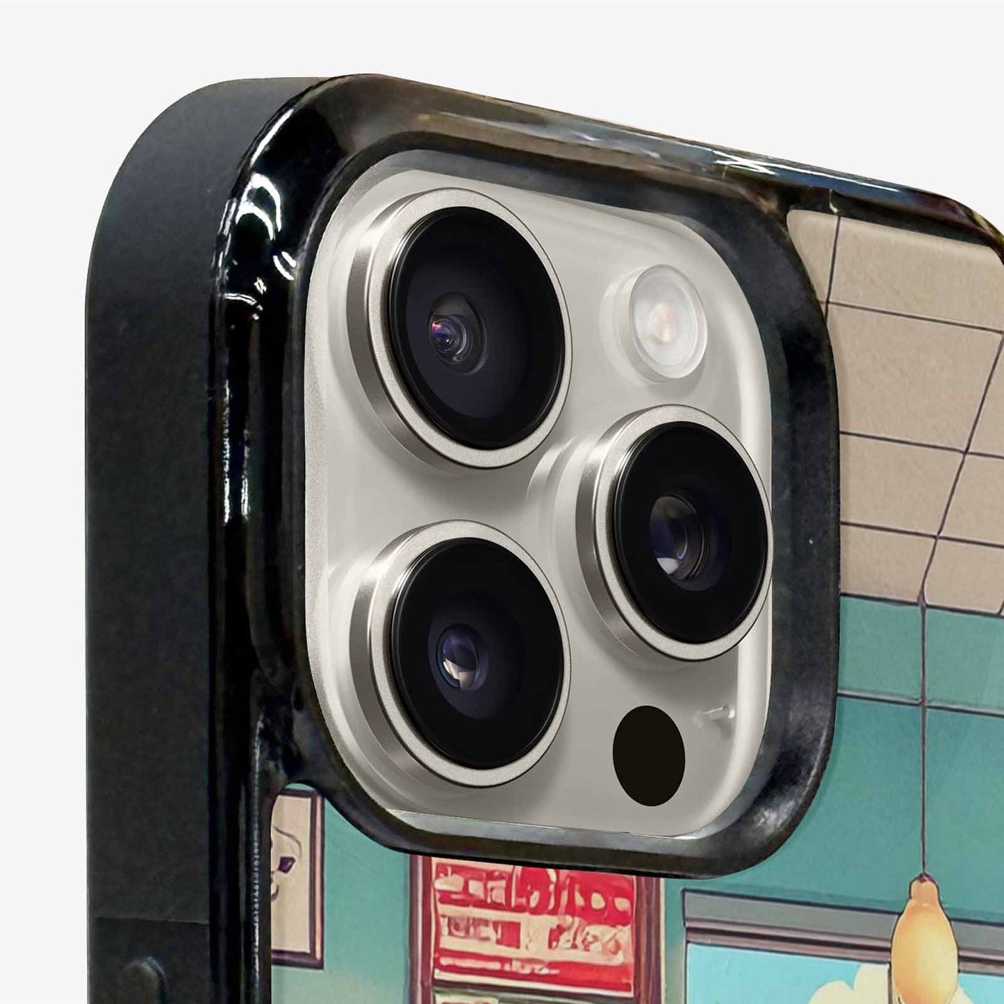 iPhone 15 Pro Max Case — 1950s Diner Cartoon Art Pattern, Personalized Phone Case