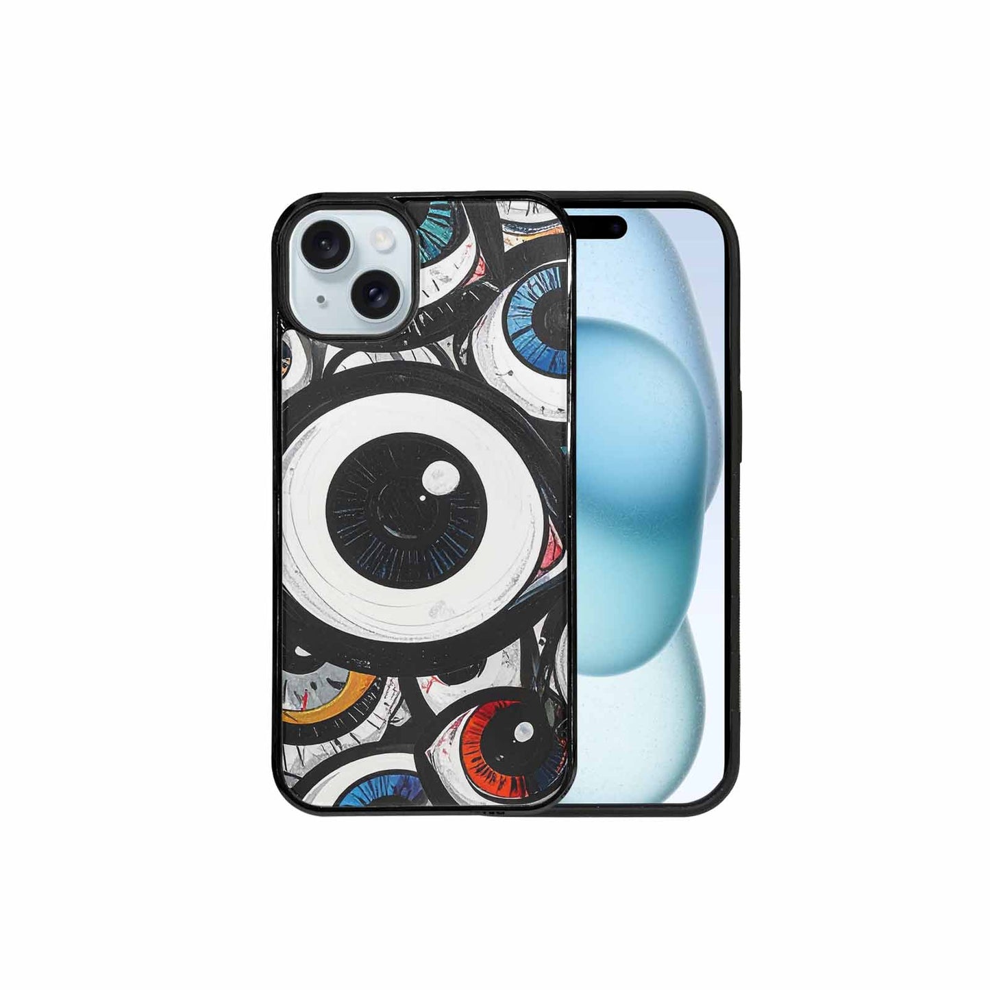 iPhone 15 Plus Case — Googly Cartoon Eyeballs, Original Design Phone Case
