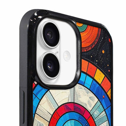 iPhone 17 Case — Iridescent Fantasy Sun Original Art, Custom Designed Case Cover