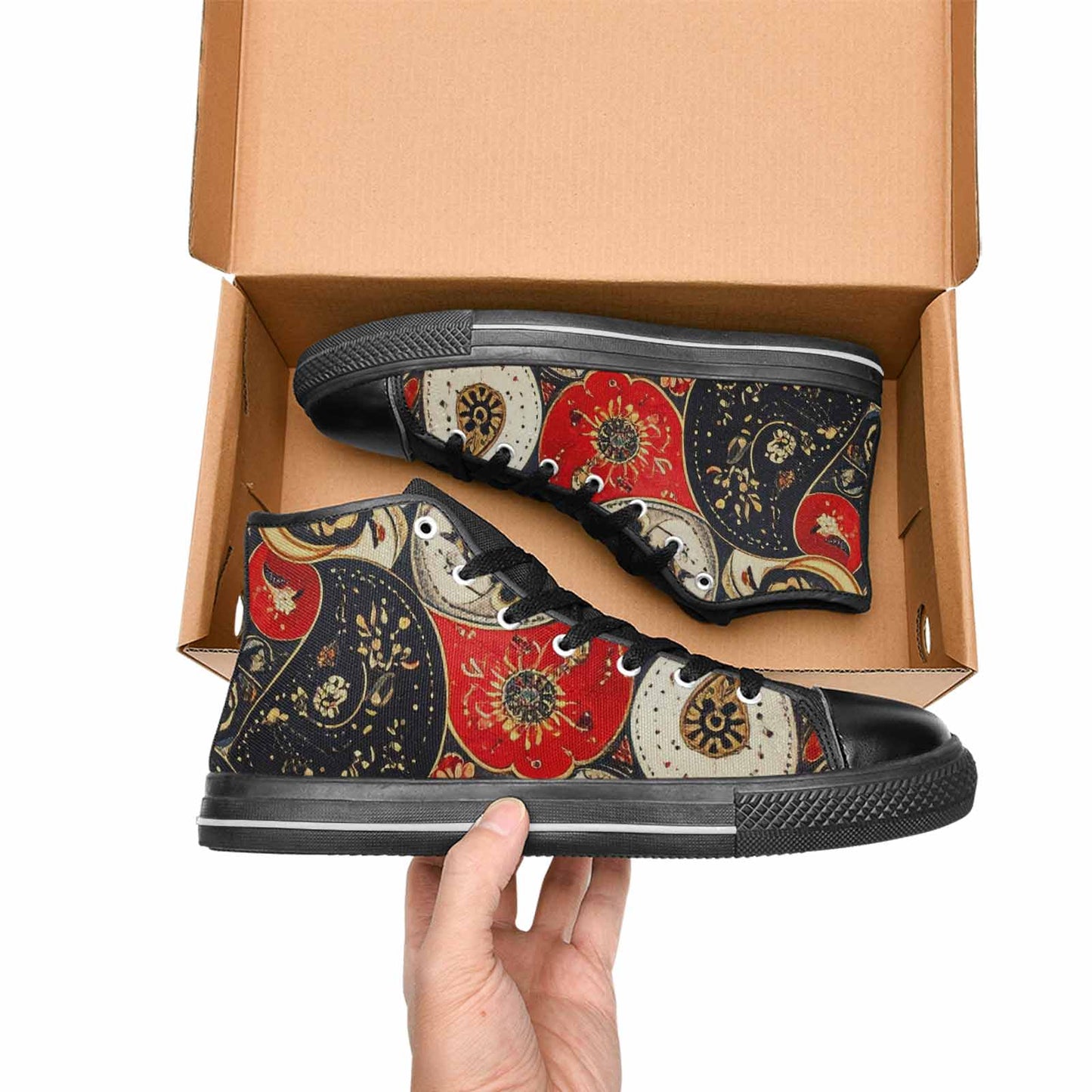 MEN'S Paisley Bandana High Top Canvas Y2K Sneakers