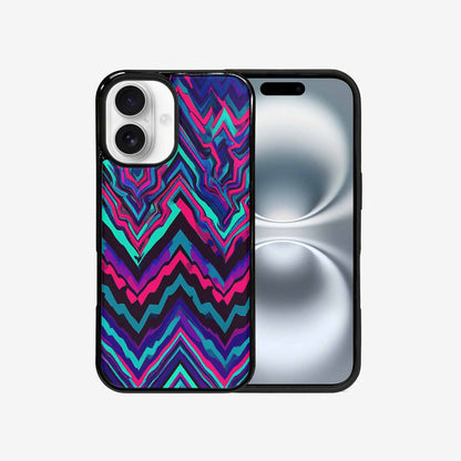 iPhone 16 Case — Psychedelic Chevron Vortex, Custom Designed Case Cover
