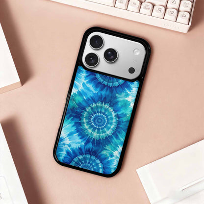 iPhone 17 Pro Case — Tie Dye Ocean Blues Blended Tie, Custom Made Phone Cover