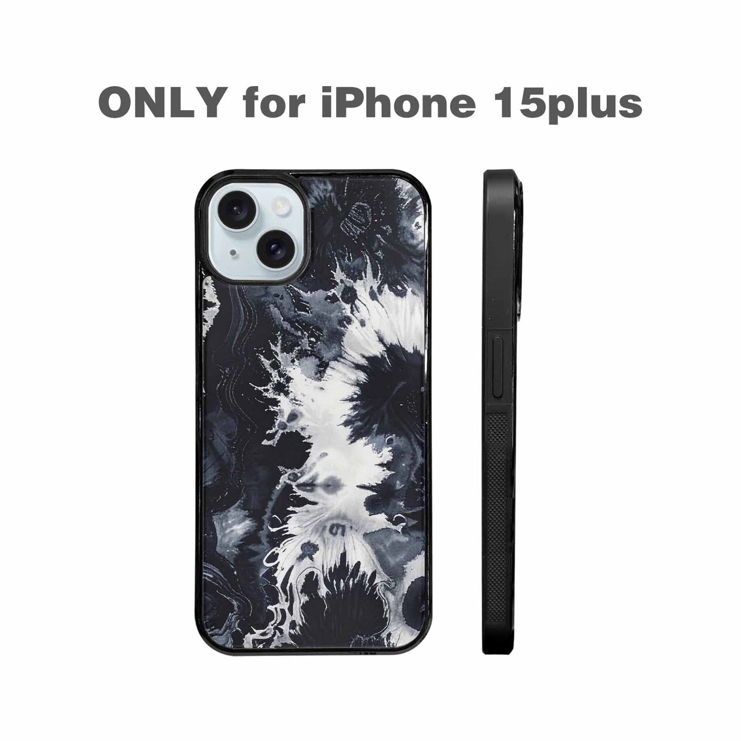 iPhone 15 Plus Case — Black White Animal Print, Custom Designed Case Cover