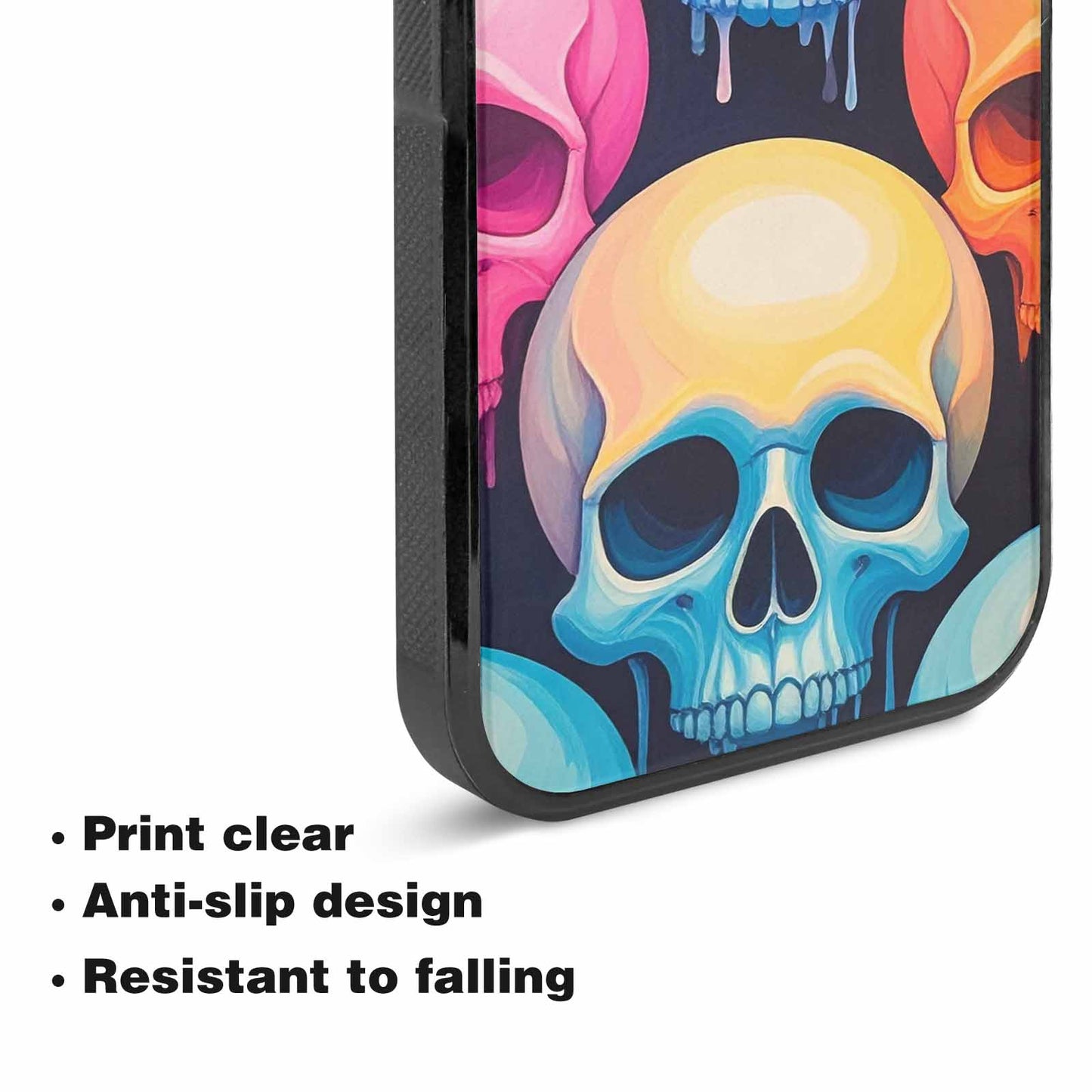 iPhone 15 Case — Dripping Candy Skulls, Custom Phone Case