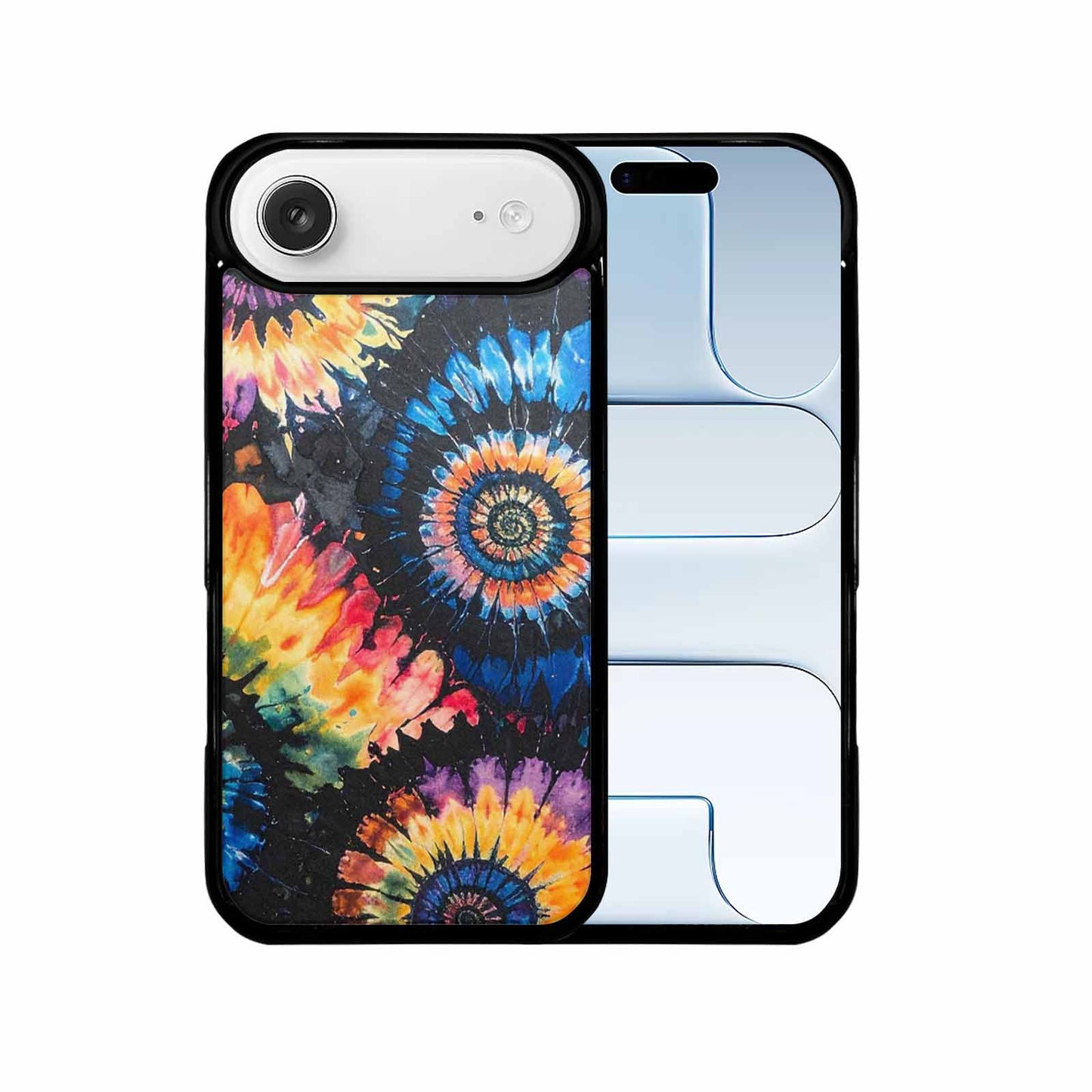 iPhone 17 Air Case — Black Blue Ink Tie Dye Tie, Original Design Phone Case