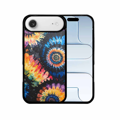 iPhone 17 Air Case — Black Blue Ink Tie Dye Tie, Original Design Phone Case
