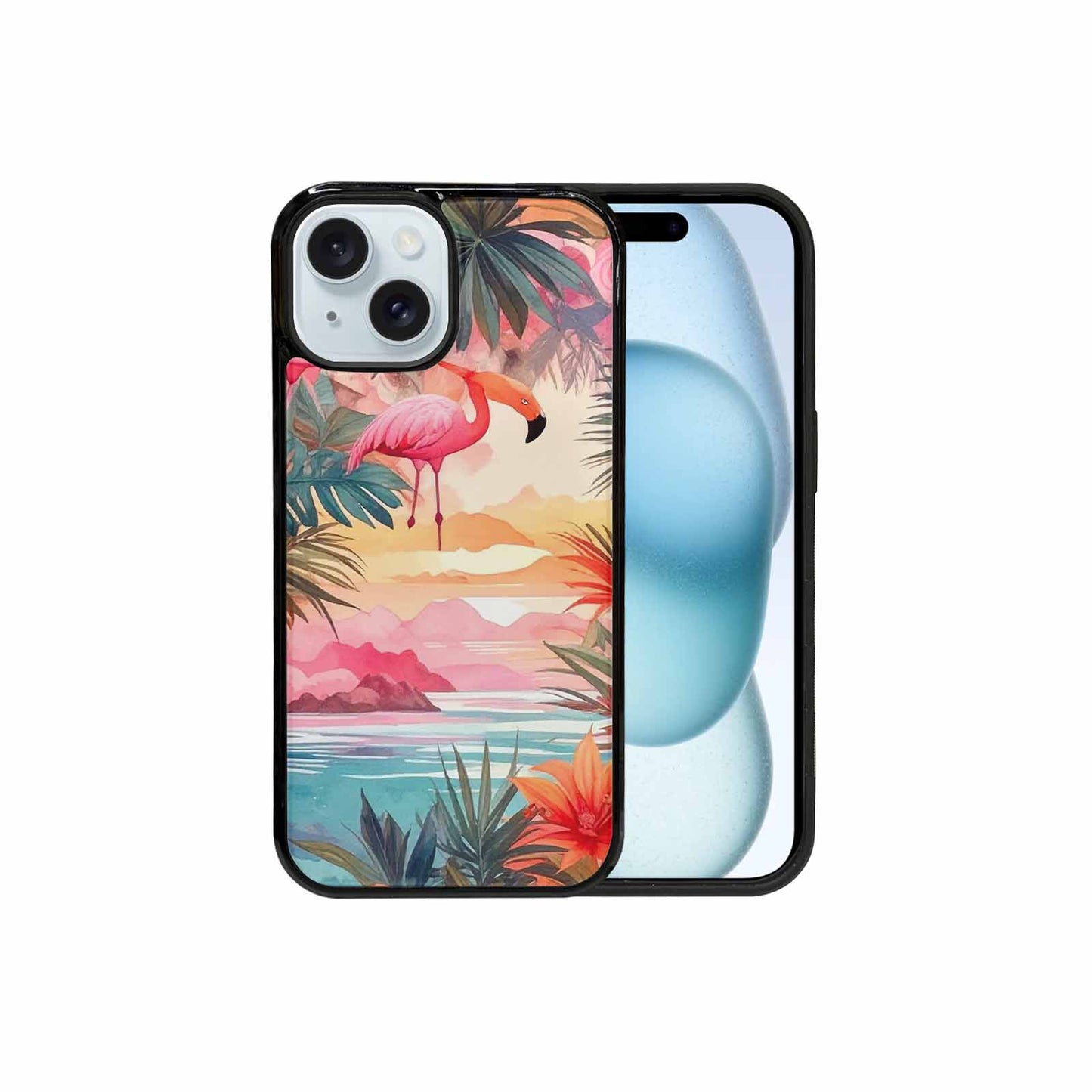 iPhone 15 Case — Flamingo Tropical Flamingo Tropical Pattern Hundreds, Customized Protective Case