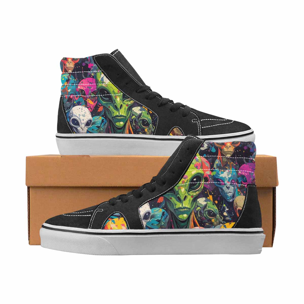 WOMEN'S Camo High Top Canvas Streetwear Wallpaper Art Custom Streetwear Shoes