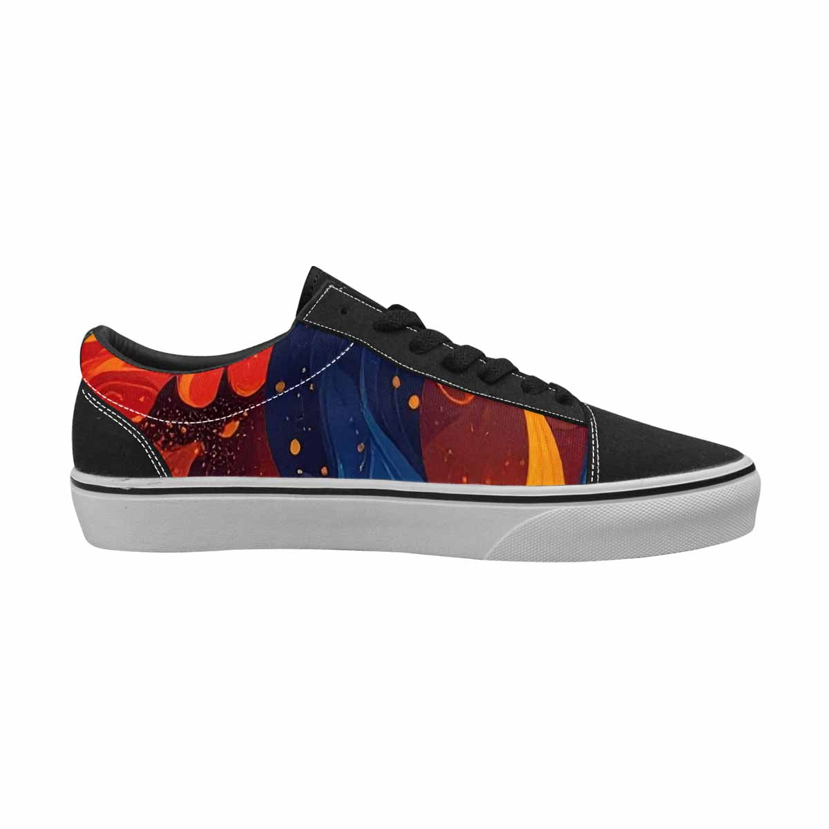 MEN'S Fire Flame Canvas Lace-Up Vibrant Chaos Custom Sneakers