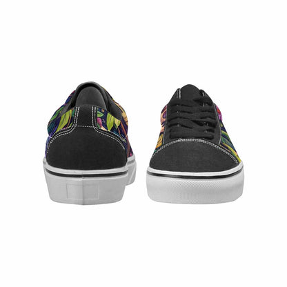 WOMEN'S Skulls  Botanical Skulls Lace-Up Canvas Neon Fantasy Custom Shoes