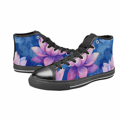 MEN'S Water Lilies Impressionist High Top Canvas Wallpaper Art Shoes