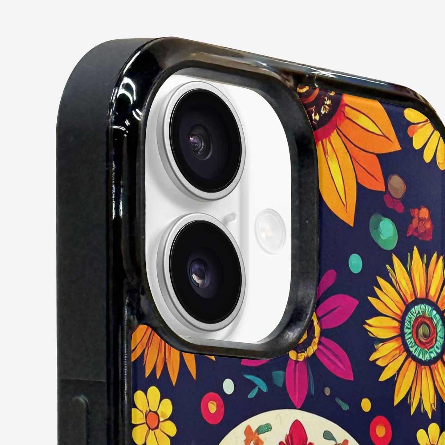iPhone 16 Case — Sunflowers And Skulls, Custom Designed Case Cover