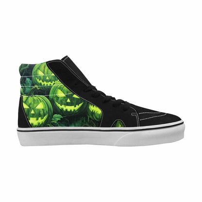 WOMEN'S Halloween Glowing Jackolantern High Top Canvas Y2K Custom Sneakers