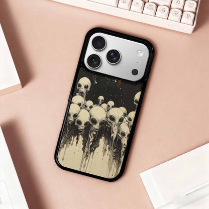 iPhone 17 Pro Case — Melting Aliens Pattern Hundreds Of Alien, Personalized Phone Case