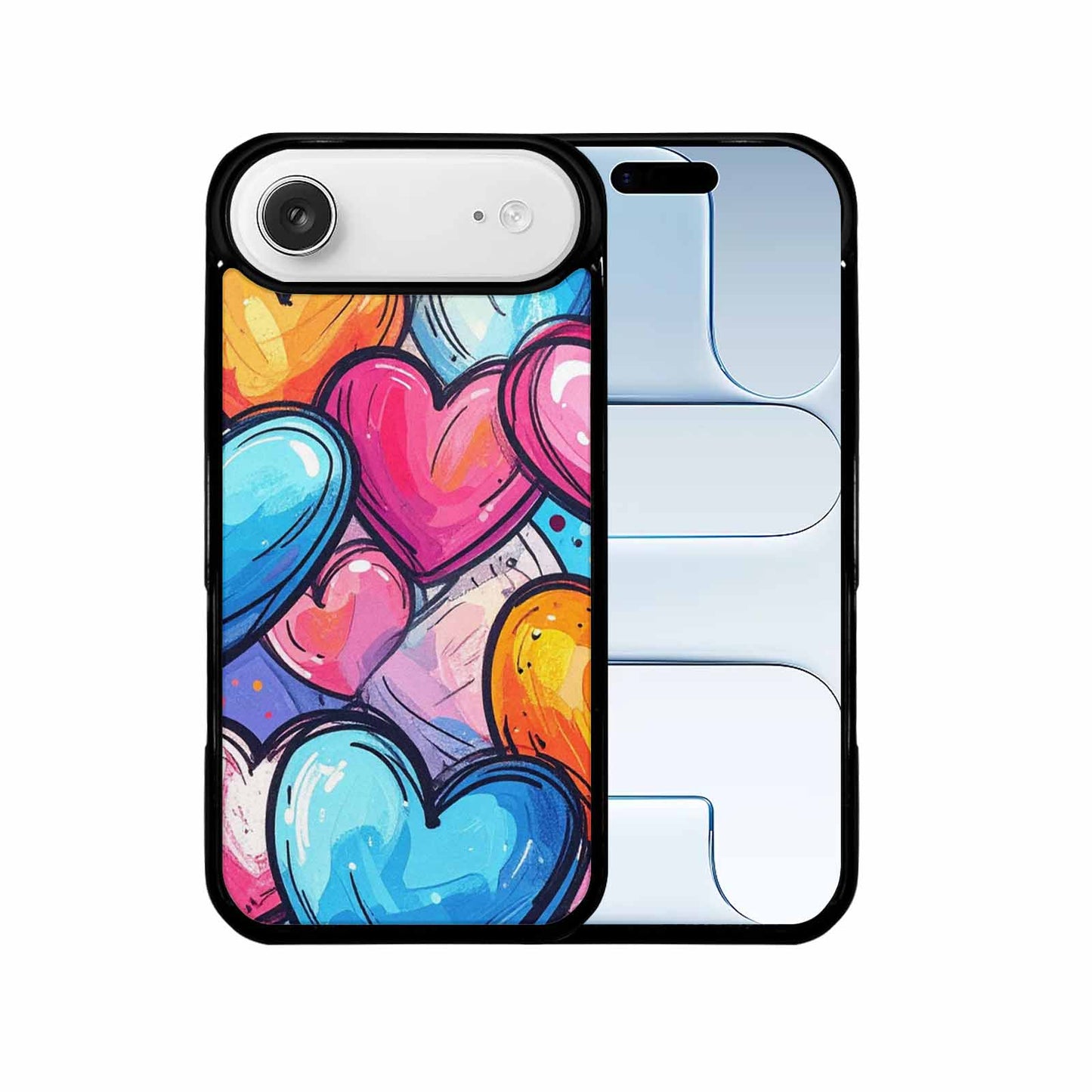 iPhone 17 Air Case — Pastel Summer Heart Shape Original Art, Custom Phone Case
