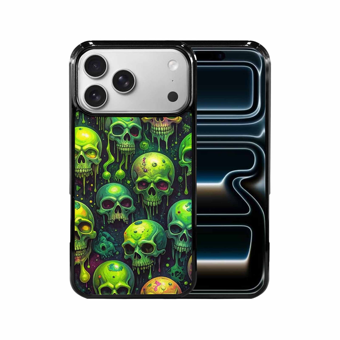 iPhone 17 Pro Max Case — More Overlapping Ontop Of Gothic Skulls, Unique Phone Case Design