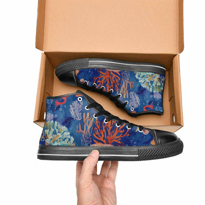 WOMEN'S Fish Scale Coral High Top Canvas Aesthetic Shoes