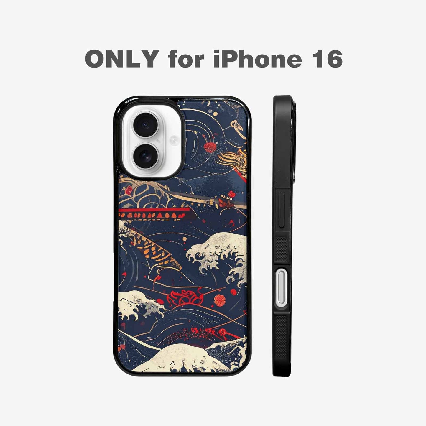 iPhone 16 Case — Samurai Art Repeat Pattern, Custom Designed Case Cover