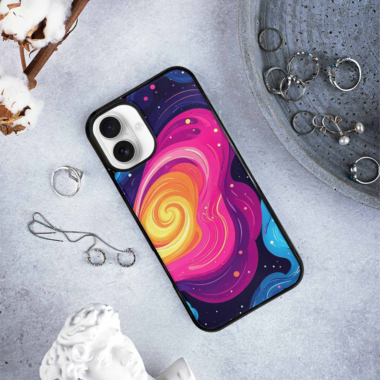 iPhone 16 Plus Case — Love Wins Galaxy Seamless Pattern Vibrant, Custom Print Case Cover